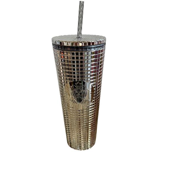 Starbucks 2023 Holiday Silver Disco Ball Mirror Venti Tumbler NWT Water Bottle - Picture 2 of 8